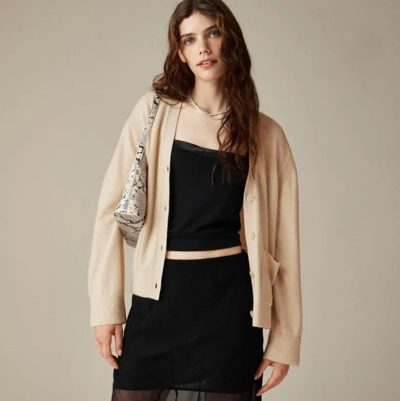 Cashmere patch-pocket cardigan