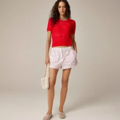 Cashmere pointelle short-sleeve T-shirt
