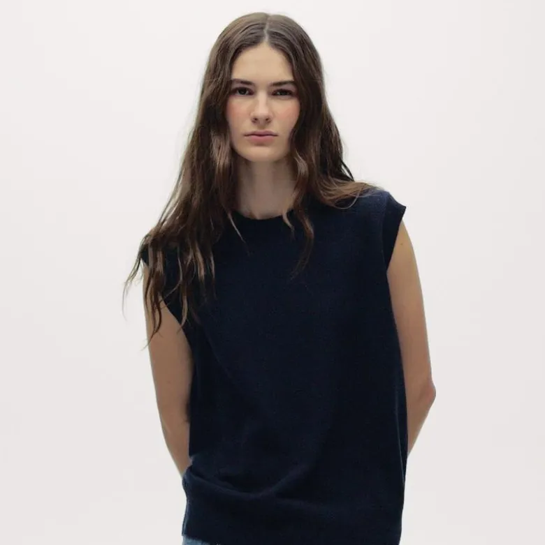 Cashmere relaxed sweater-vest