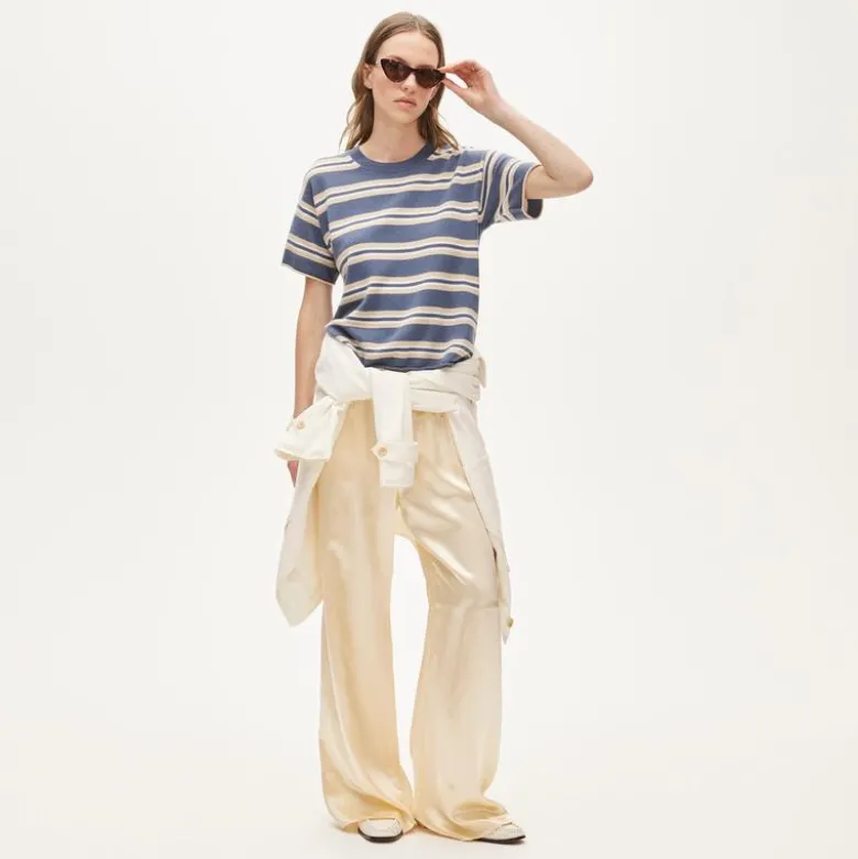 Cashmere relaxed T-shirt in stripe