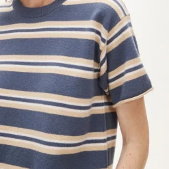 Cashmere relaxed T-shirt in stripe