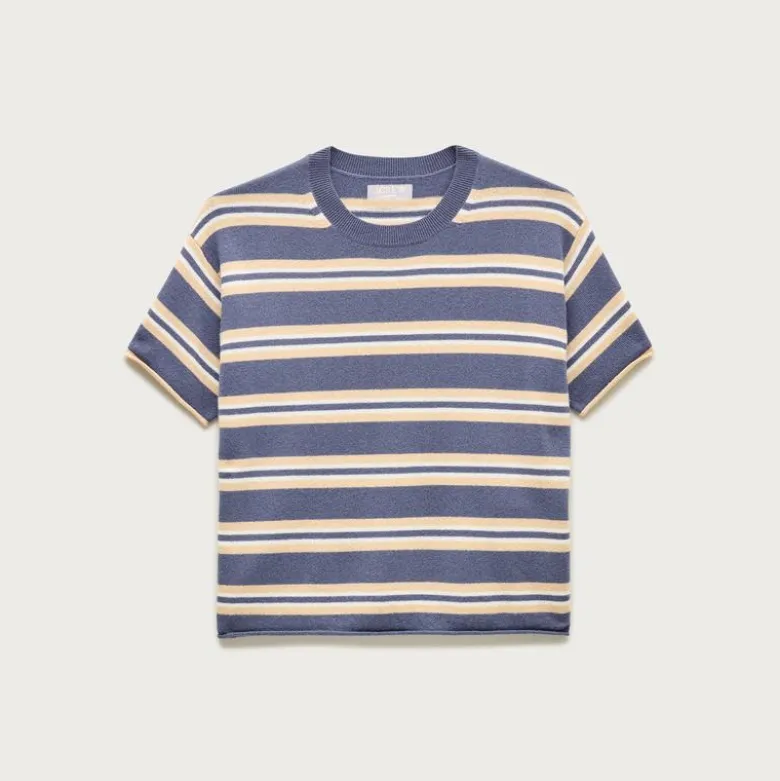 Cashmere relaxed T-shirt in stripe