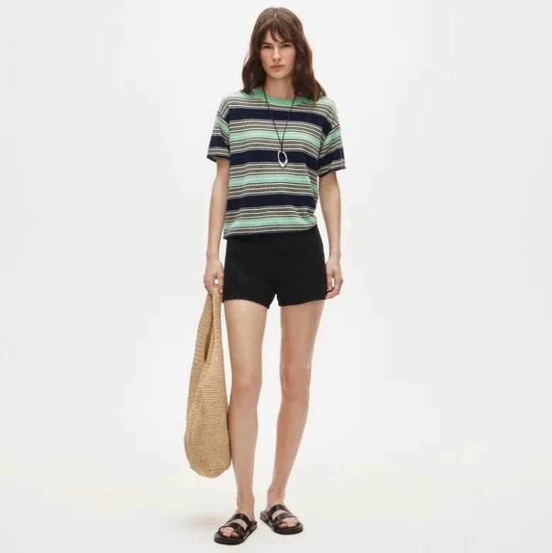 Cashmere relaxed T-shirt in stripe