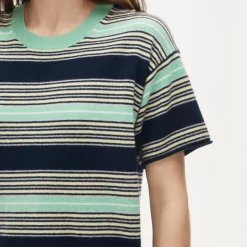 Cashmere relaxed T-shirt in stripe