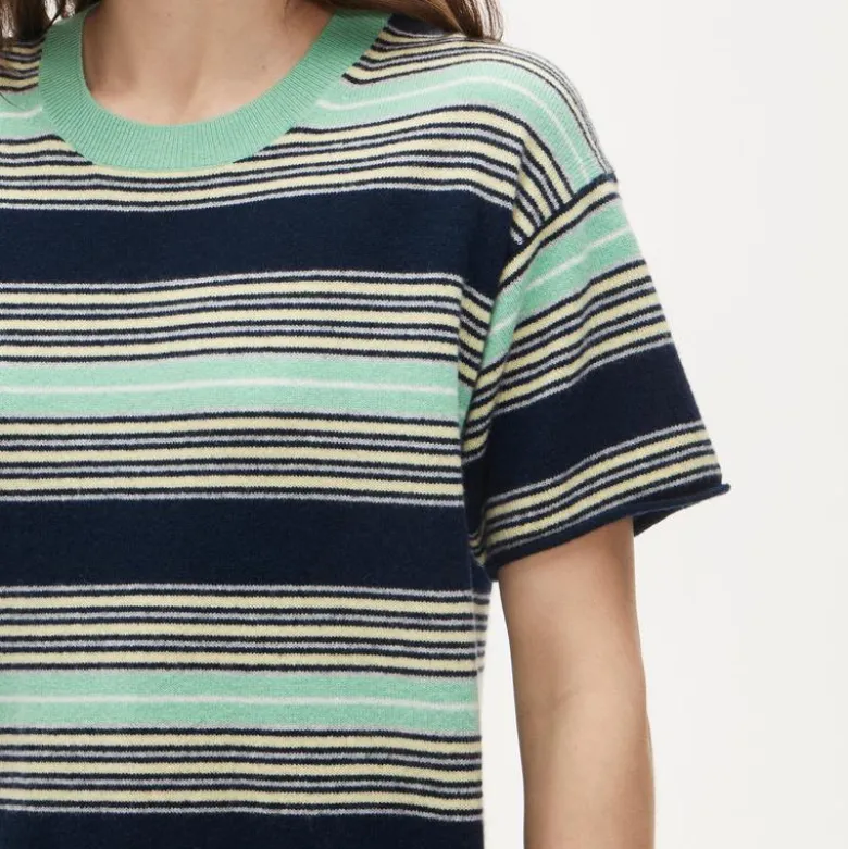 Cashmere relaxed T-shirt in stripe