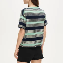 Cashmere relaxed T-shirt in stripe