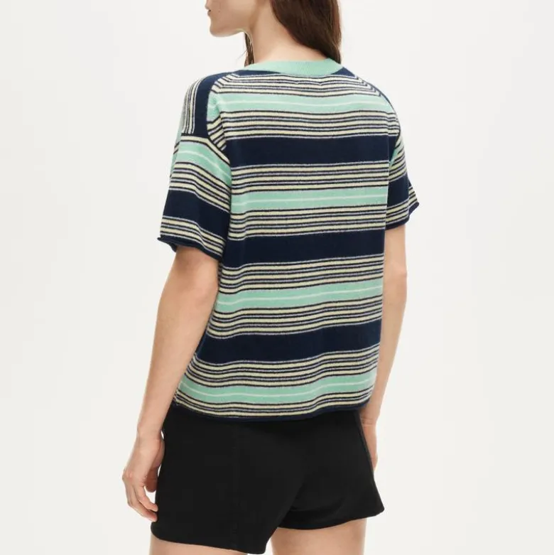Cashmere relaxed T-shirt in stripe