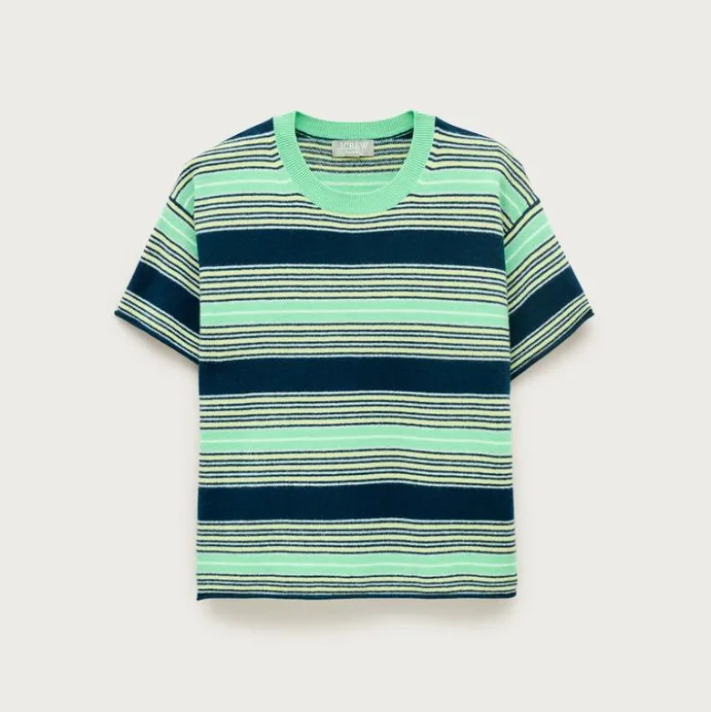 Cashmere relaxed T-shirt in stripe