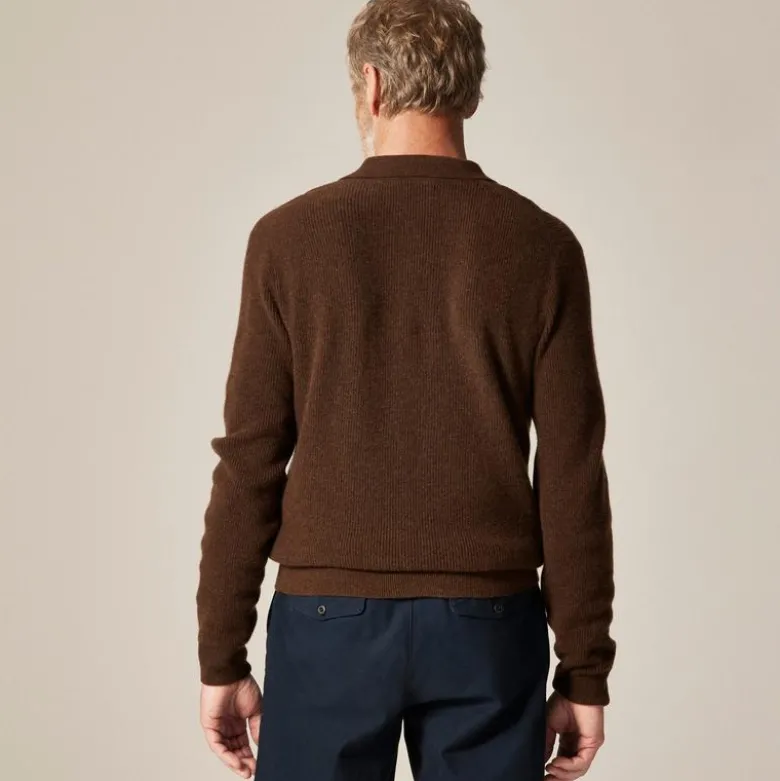 Cashmere ribbed sweater-polo