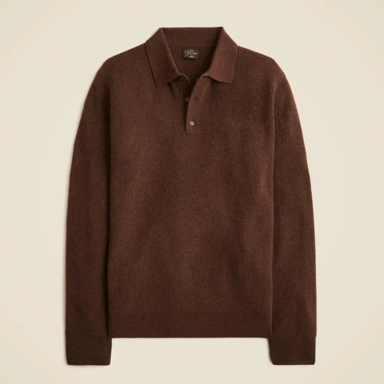 Cashmere ribbed sweater-polo