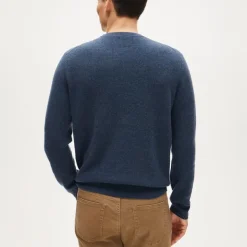 Cashmere rib-knit crewneck sweater