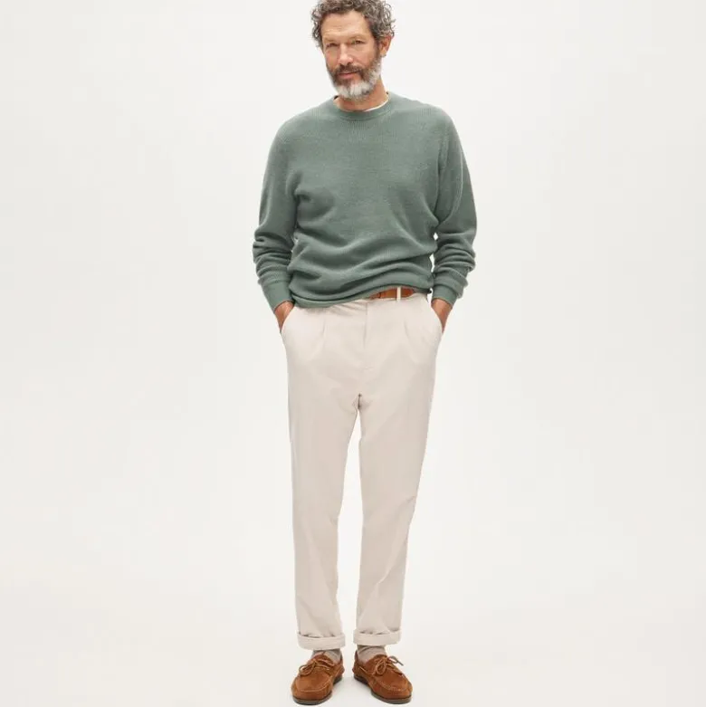 Cashmere rib-knit crewneck sweater