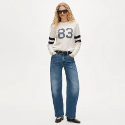 Cashmere rugby crewneck sweater