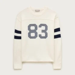 Cashmere rugby crewneck sweater