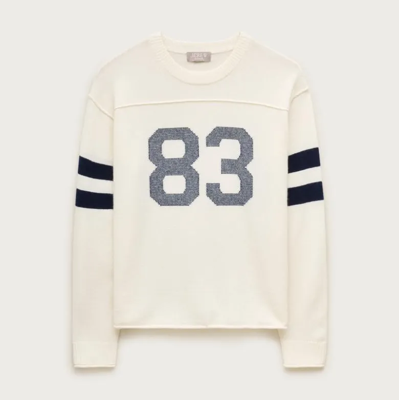Cashmere rugby crewneck sweater