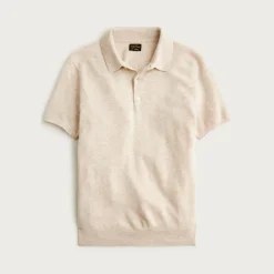 Cashmere short-sleeve sweater-polo