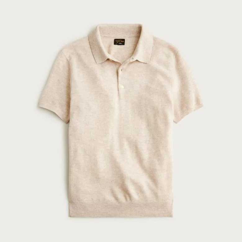 Cashmere short-sleeve sweater-polo