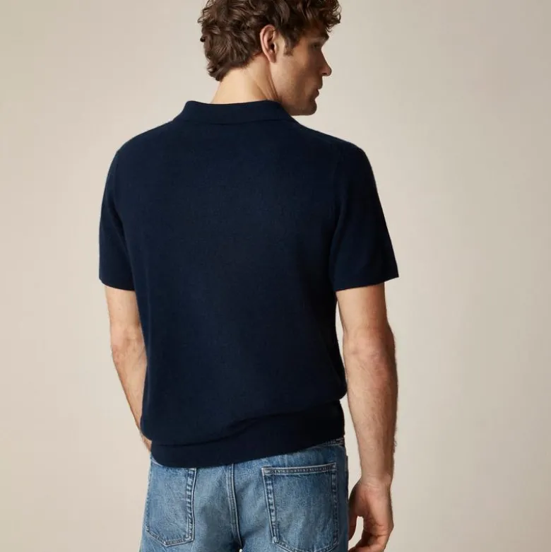 Cashmere short-sleeve sweater-polo