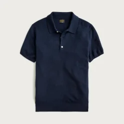 Cashmere short-sleeve sweater-polo