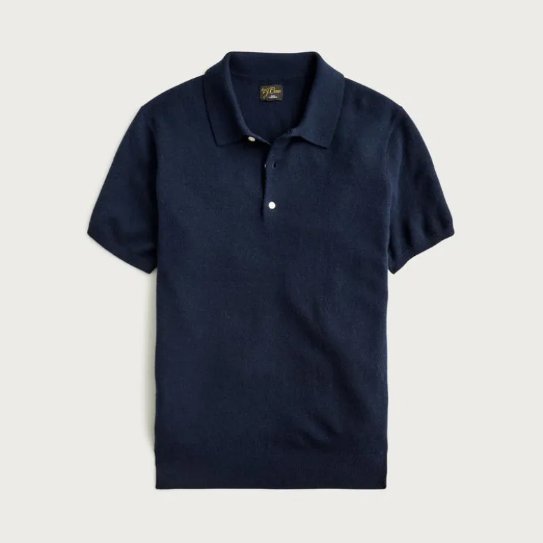 Cashmere short-sleeve sweater-polo