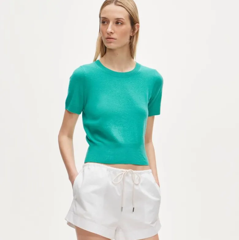 Cashmere shrunken T-shirt