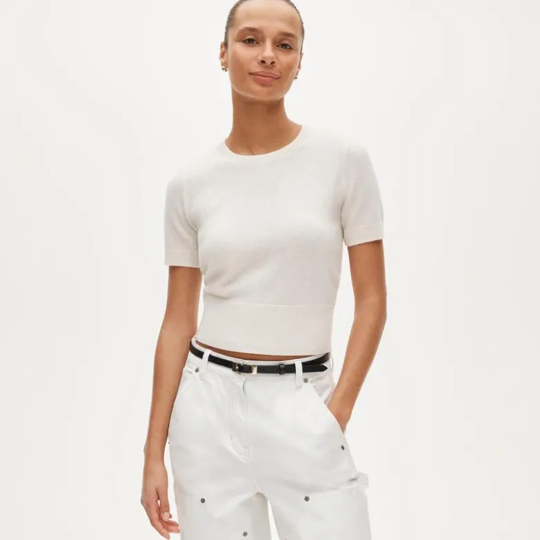 Cashmere shrunken T-shirt