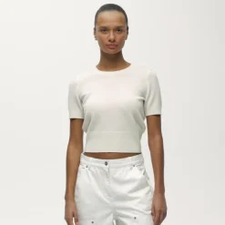 Cashmere shrunken T-shirt