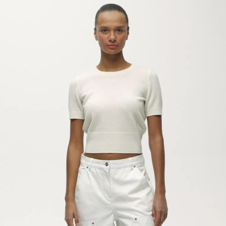 Cashmere shrunken T-shirt
