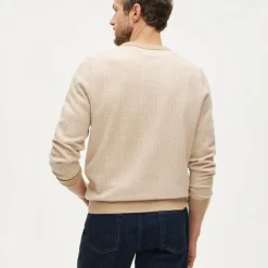 Cashmere sweater in glen plaid