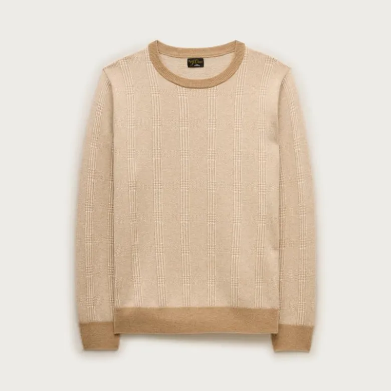 Cashmere sweater in glen plaid
