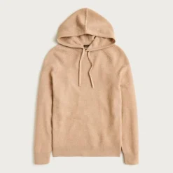 Cashmere waffle hooded sweater