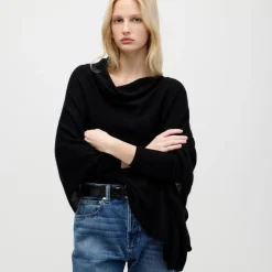 Cashmere-wool blend poncho