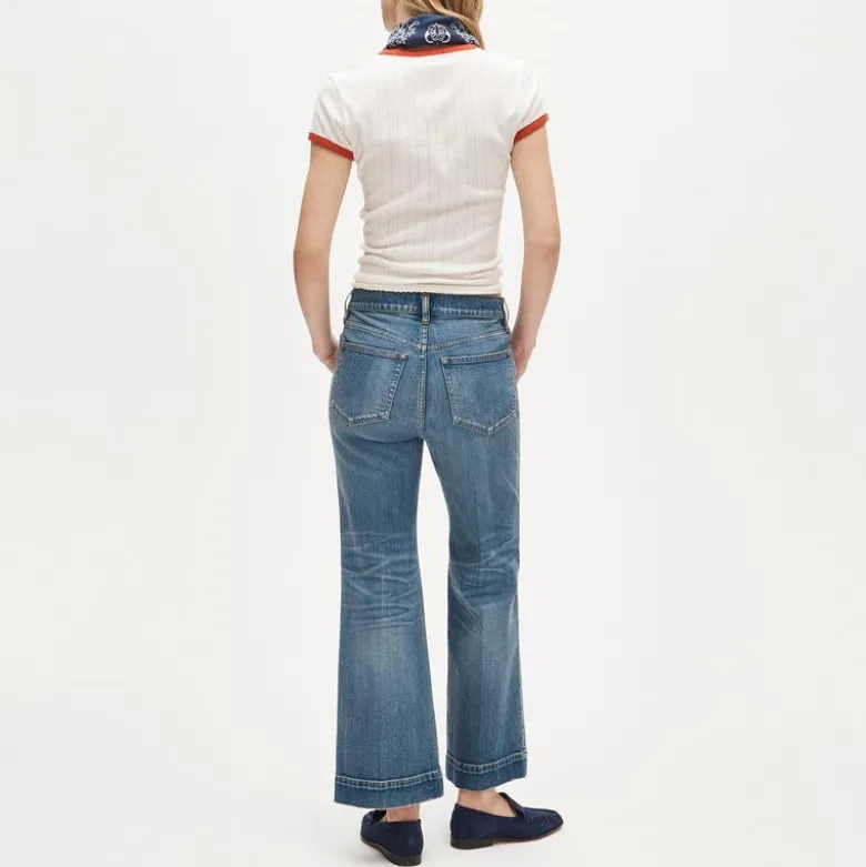 Charley kickout cropped jean in semi-stretch