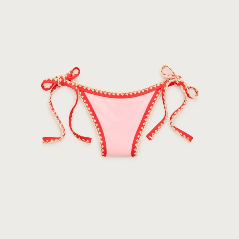 Cheeky crochet-trim string bikini bottom