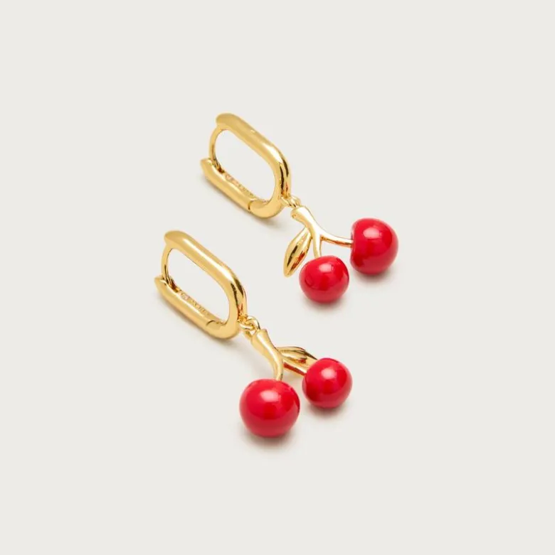 Cherry hoop earrings