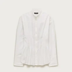 Cinched-waist shirt in cotton poplin