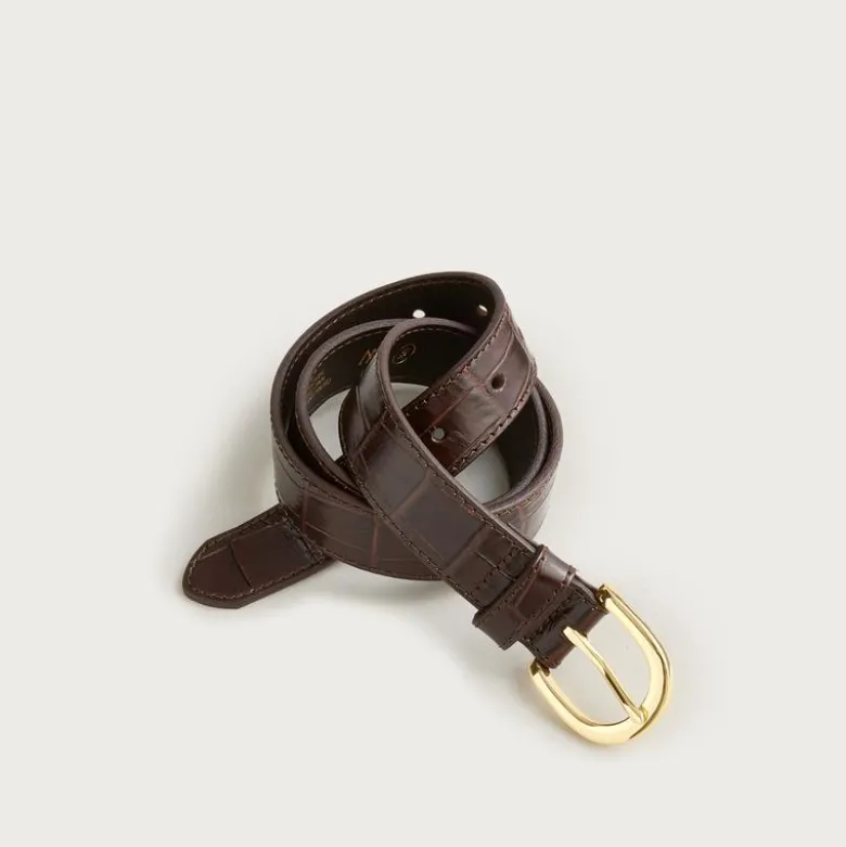 Classic belt in croc-embossed leather