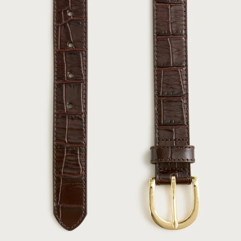 Classic belt in croc-embossed leather