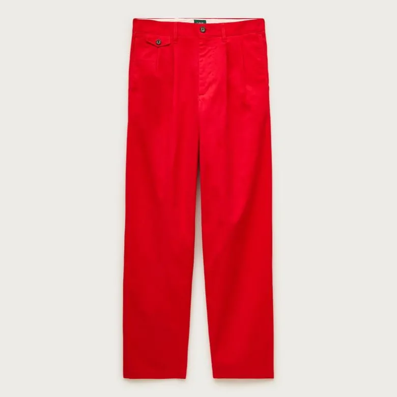 Classic double-pleated chino pant
