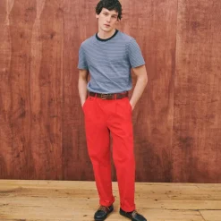 Classic double-pleated chino pant