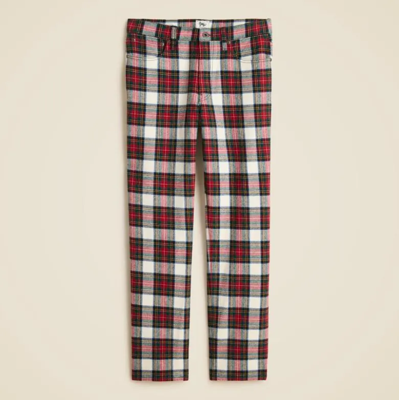 Classic five-pocket twill pant in Stewart tartan