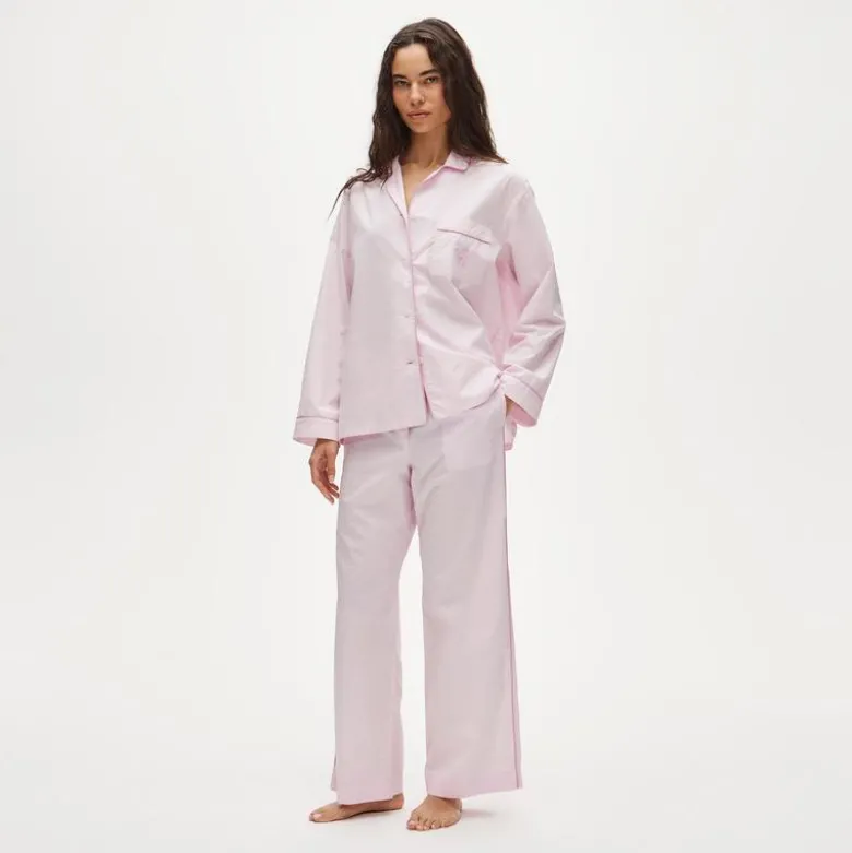 Classic "Mom" pajama pant set in end-on-end cotton