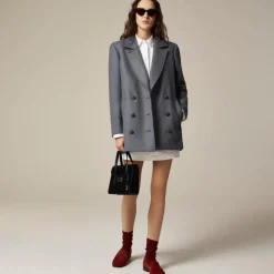 Classic peacoat in Italian wool-blend melton