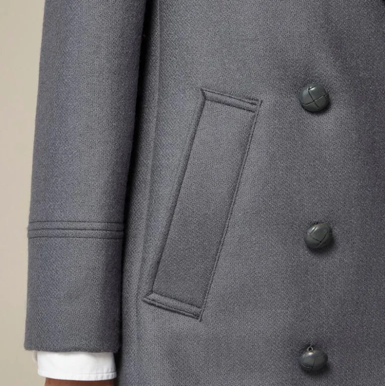 Classic peacoat in Italian wool-blend melton