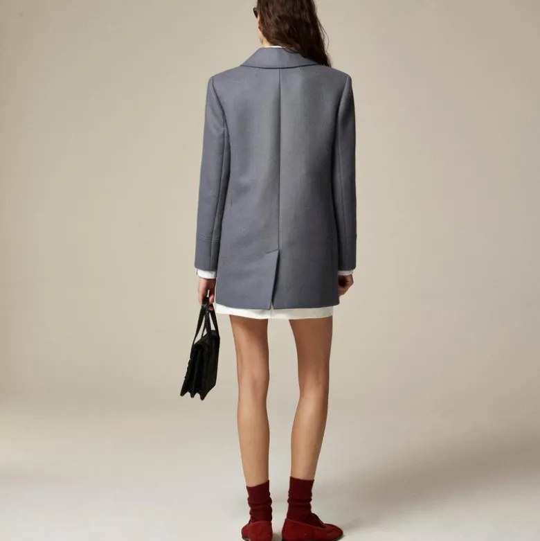 Classic peacoat in Italian wool-blend melton