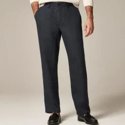 Classic-fit linen trouser