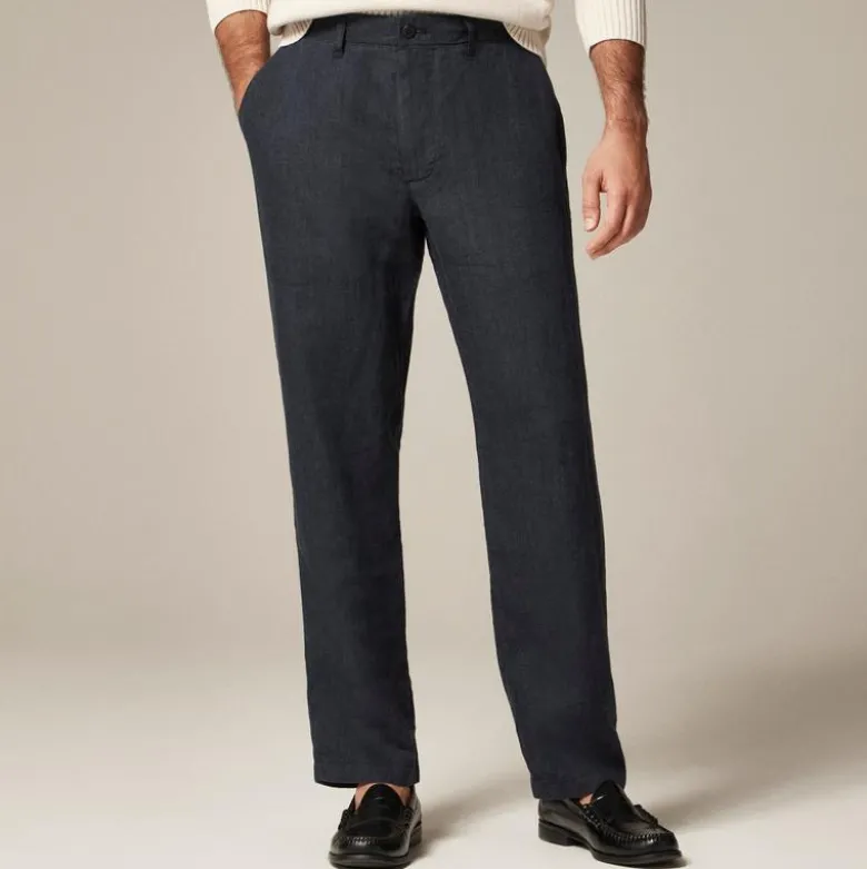 Classic-fit linen trouser
