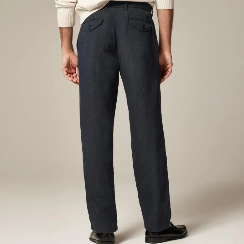 Classic-fit linen trouser