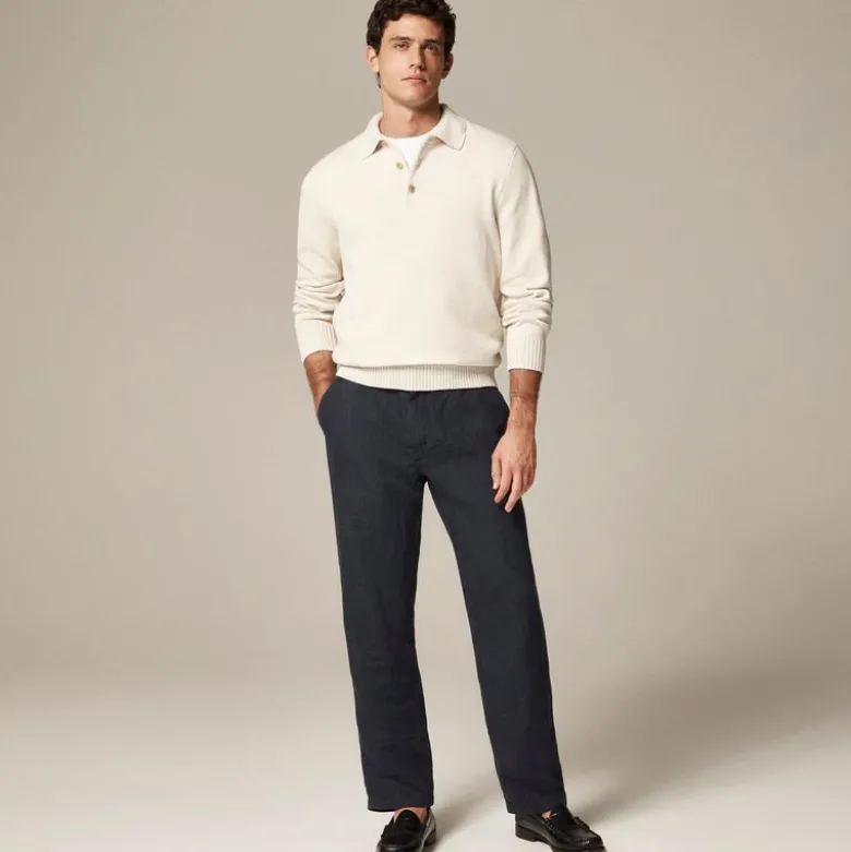 Classic-fit linen trouser