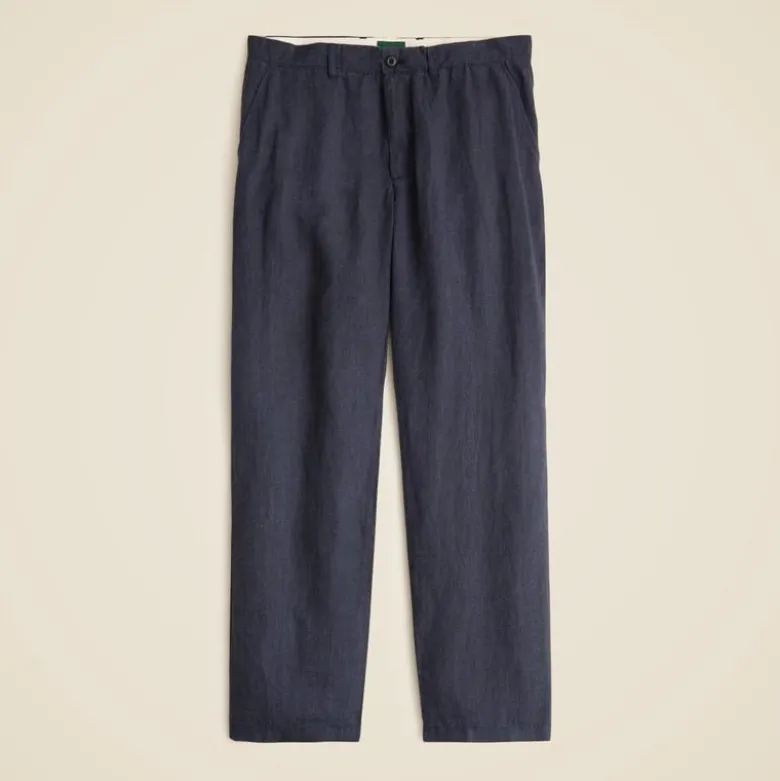 Classic-fit linen trouser